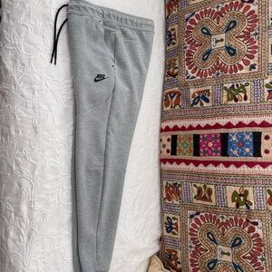 Nike Gray Joggers with Black Drawstring and Swoosh